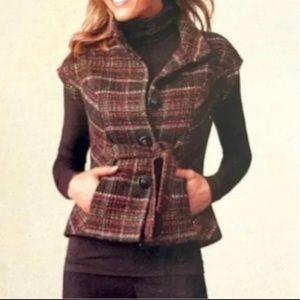 CAbi Cinch It Up Tweed Vest Style 691 Large